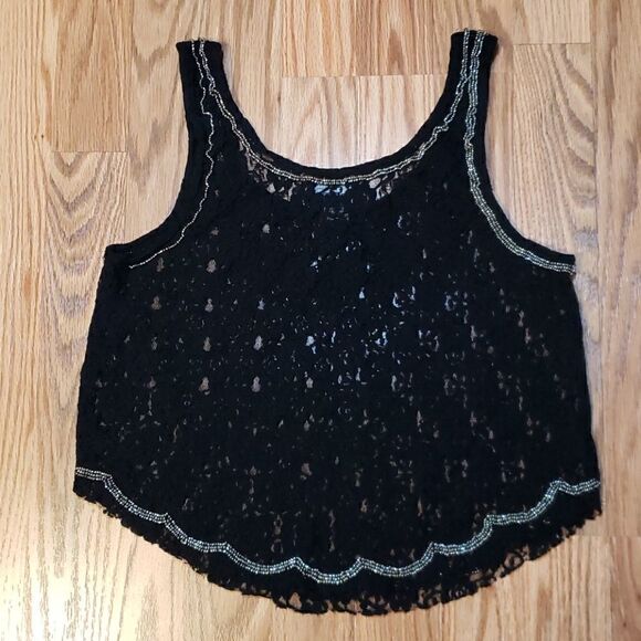 Gorgeous Embellished Stretch Black Lace, sz small - Picture 6 of 6